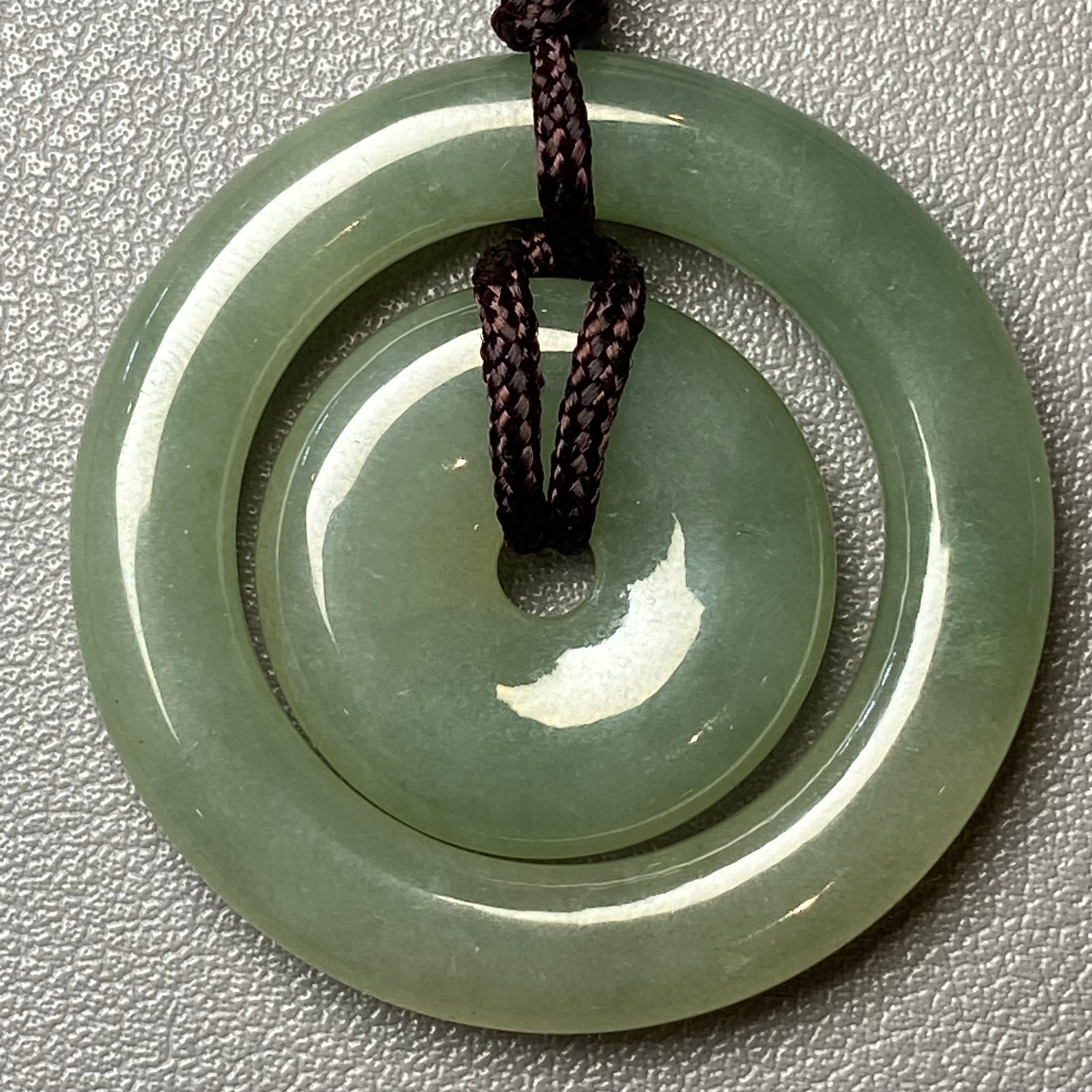 A pair natural Burmese ice jadeite jade concentric circle peace buckles - 6