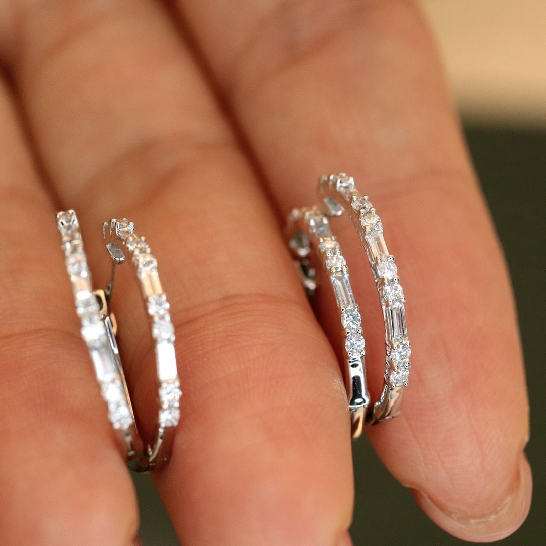 14K GOLD 0.36 CT NATURAL H DIAMOND EARRINGS - 2