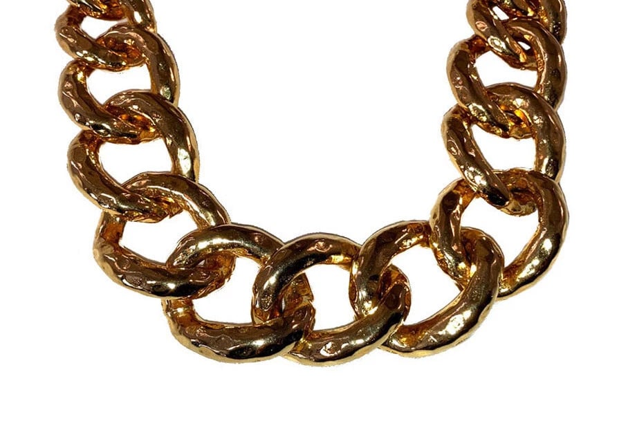 Kenneth Jay Lane KJL Runway Gold Plated Jumbo Chain Necklace - 4