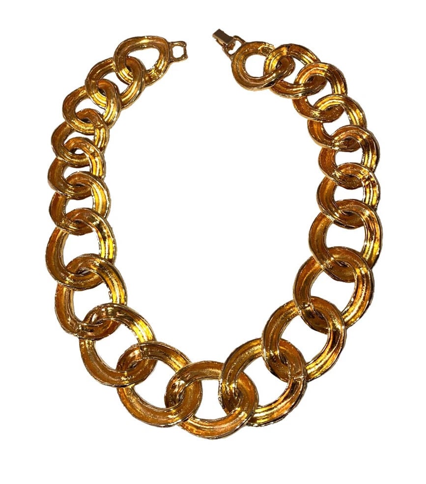 Kenneth Jay Lane KJL Runway Gold Plated Jumbo Chain Necklace - 6