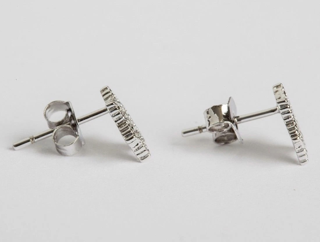 Sterling Silver Pave Cubic Zirconia Star of David Stud Earrings - 3