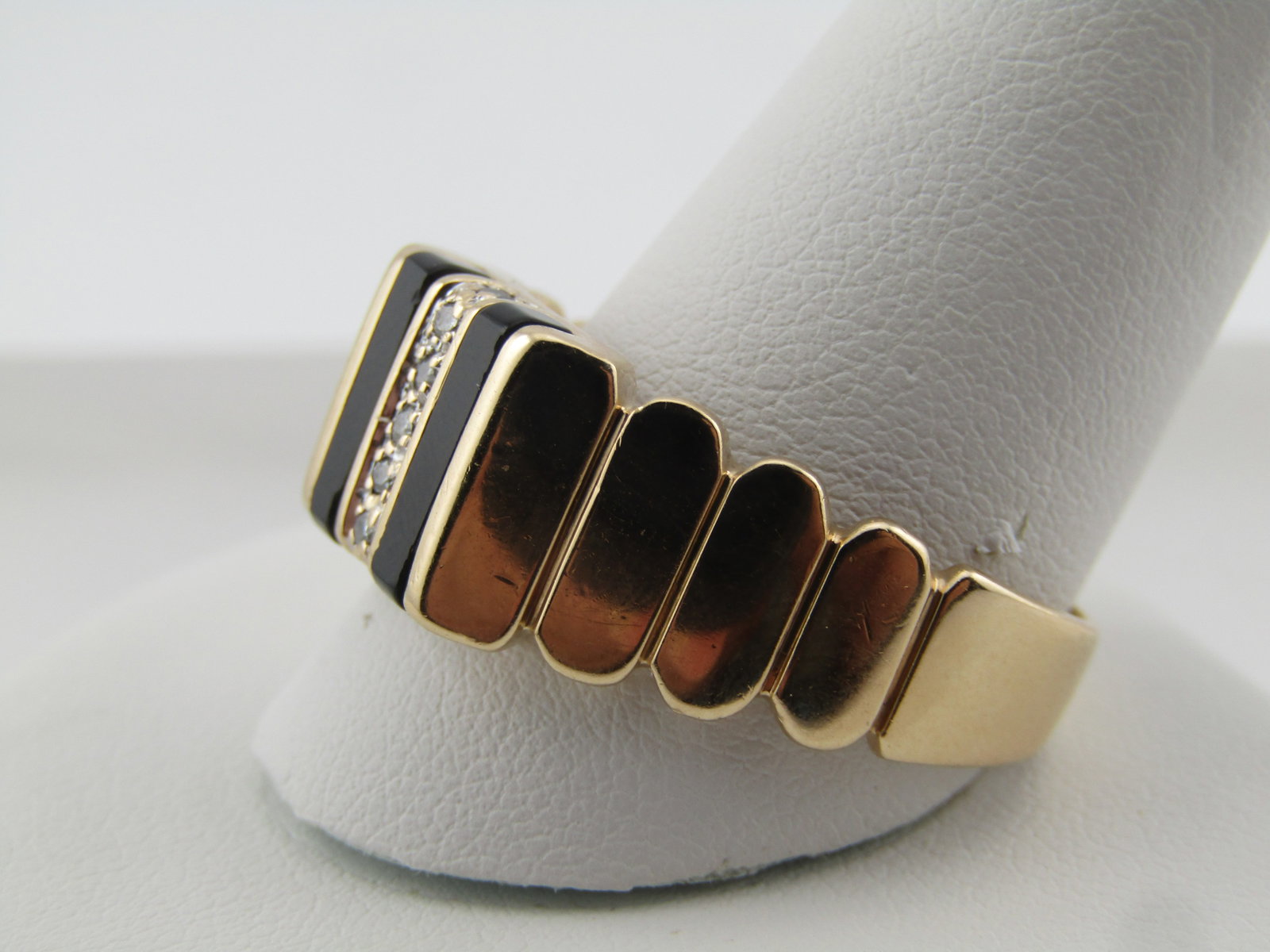 Vintage 14kt Men's Onyx and Diamond Ring,Sz. 13.5, 1950's-1970's, Signed ABL, a jewelry company that - 2