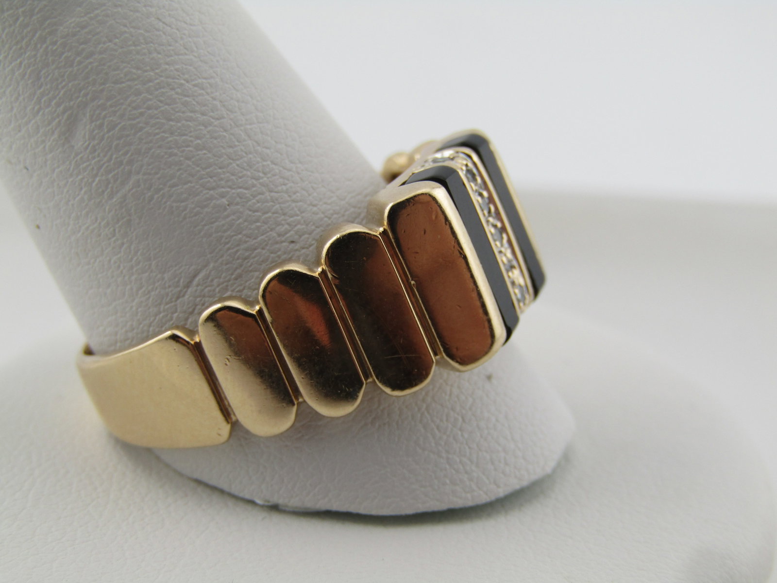 Vintage 14kt Men's Onyx and Diamond Ring,Sz. 13.5, 1950's-1970's, Signed ABL, a jewelry company that - 3