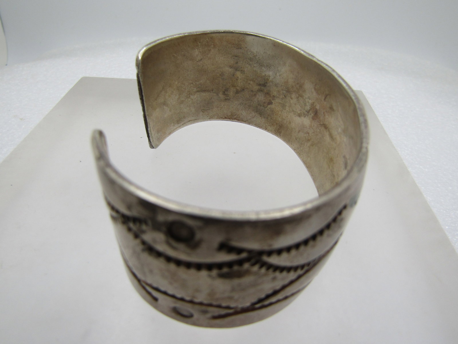 Vintage Inlaid Sterling Turquoise Southwestern Cuff Bracelet, 6.25", 1970's-1980's - 7