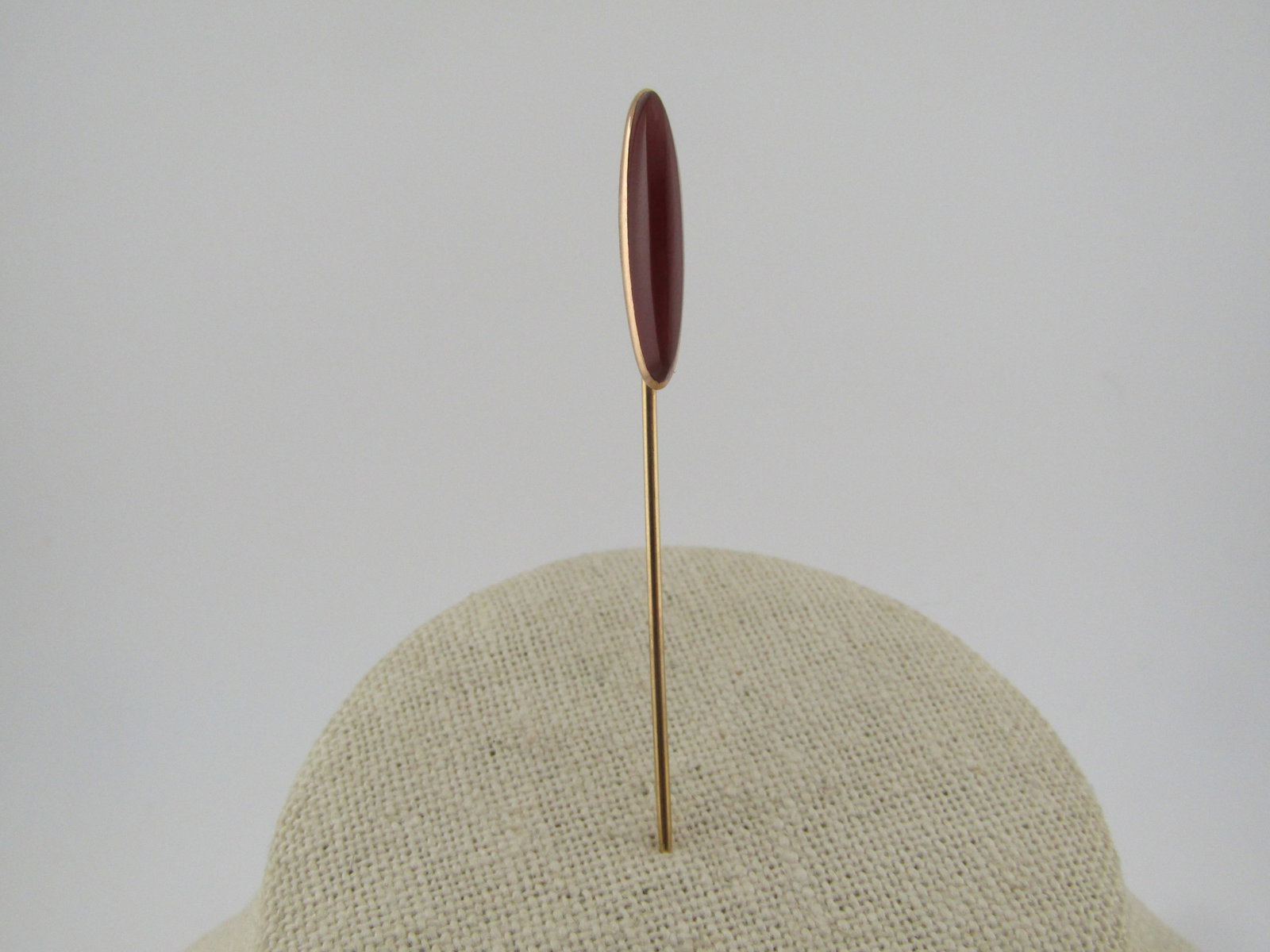 Vintage 14kt Carnelian Stick Pin, 1940's-1950's - 2