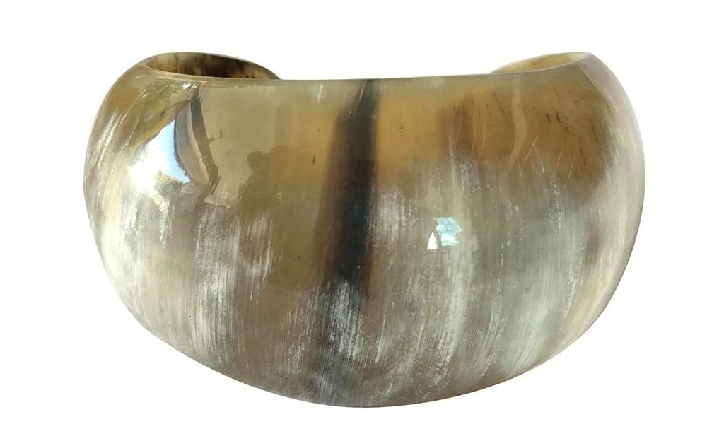 Hand Made Artisan New Textured Cow Horn Cuff Bracelet - 2