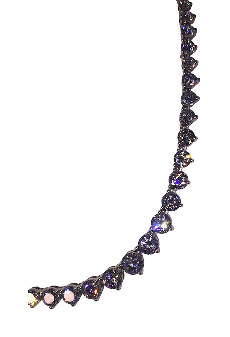 Sterling Silver Graduated Cubic Zirconia CZ Necklace - 3