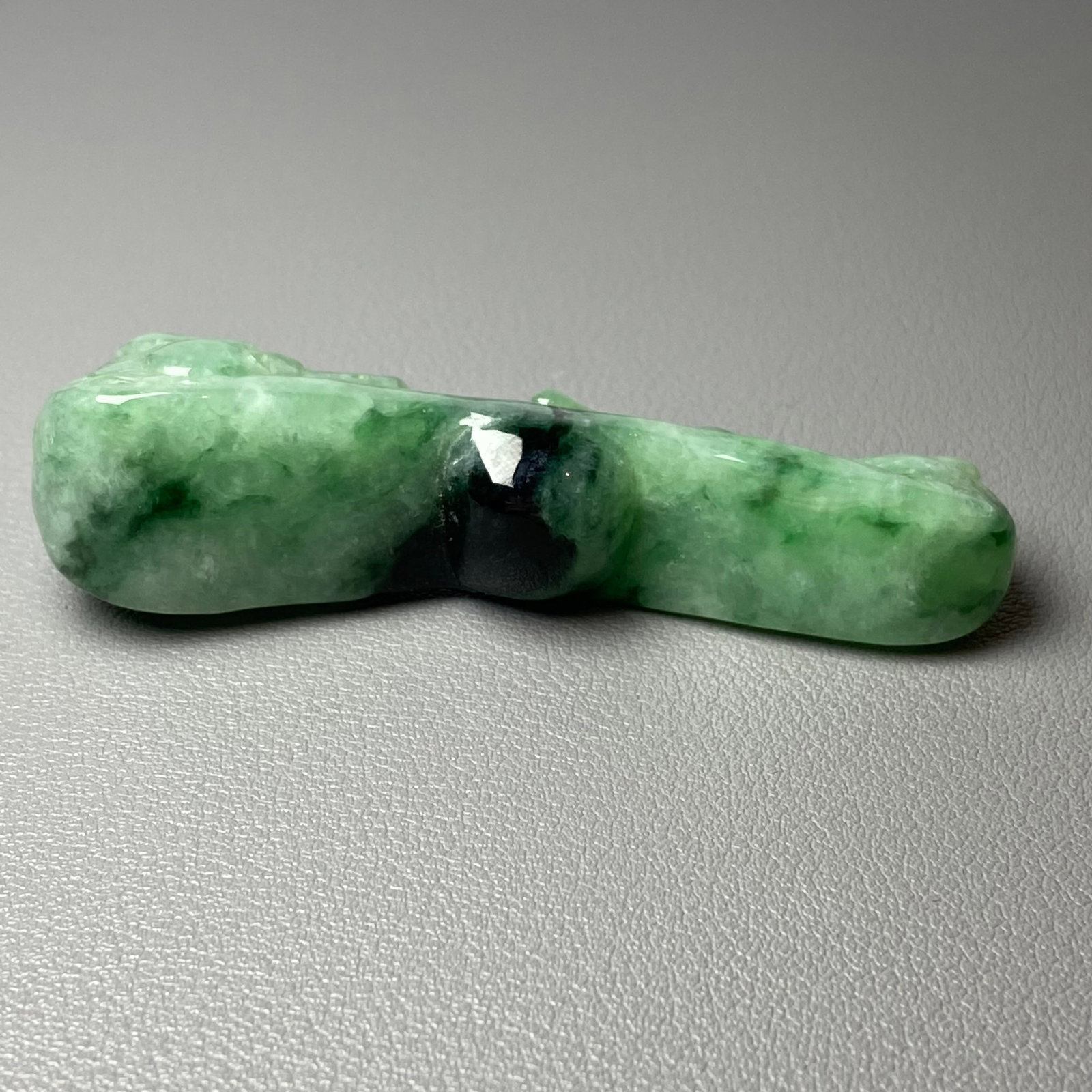 Antique Chinese Green Jadeite Jade Dragon Belt Hook - 5