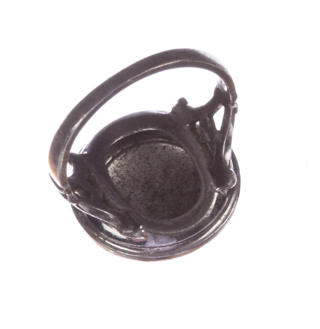 Art Deco Sterling Silver and Marcasite Circular Ring - 6