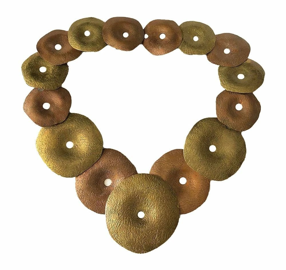 Pre Owned Artisan Hand Made Copper Brass Metal Necklace - 2