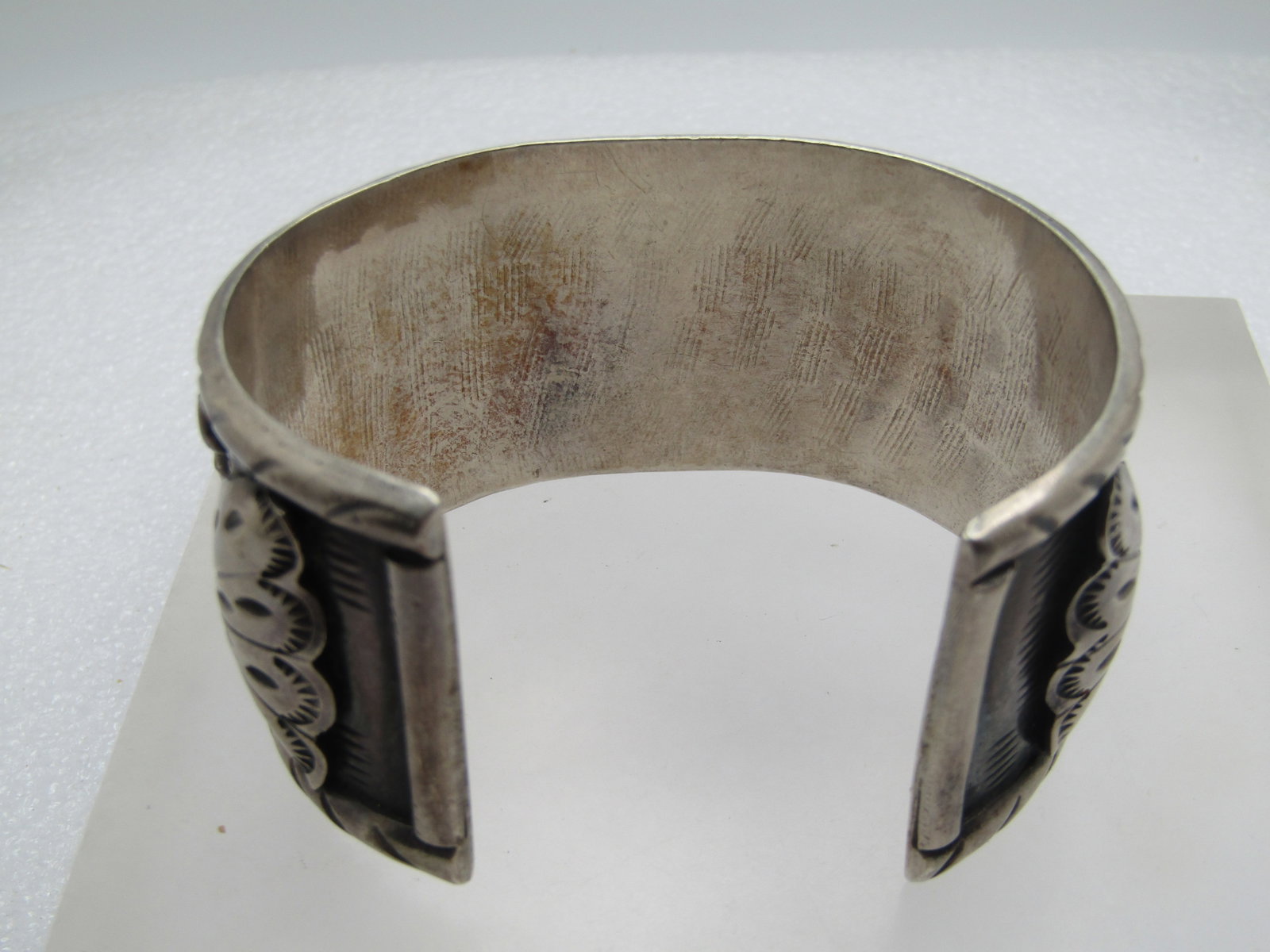 Vintage Sterling Southwestern Coral Turquoise Cuff Bracelet, 7", Unisex, 1970's-1980's - 7
