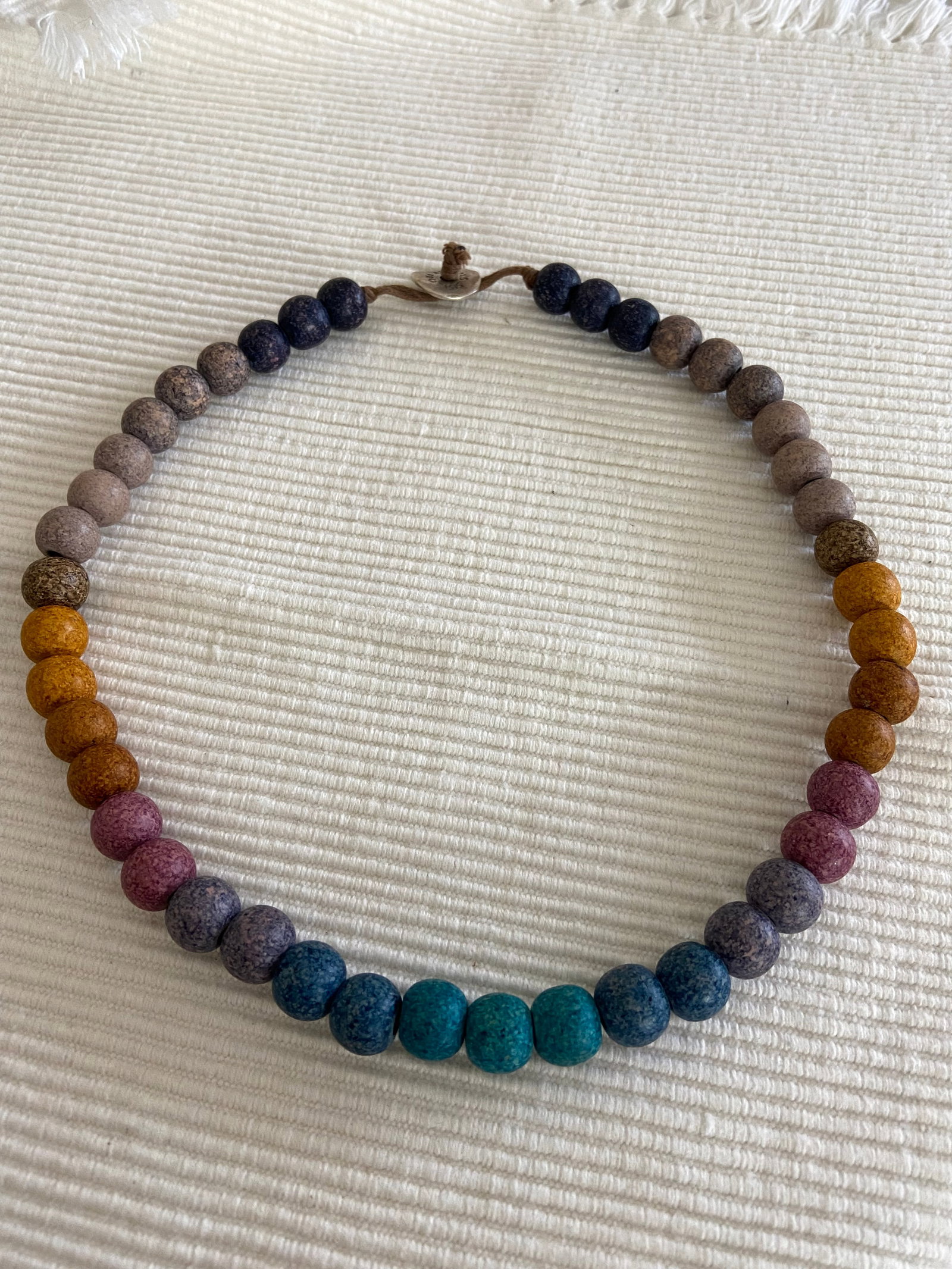 Aegean Sunset Multicolour Clay Ombre Bead Necklace - 7