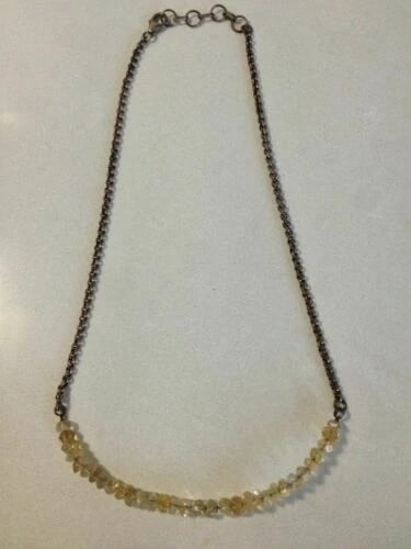 Vintage Hand Made Sterling Silver Faceted Citrine Bead Necklace One of a Kind - 4