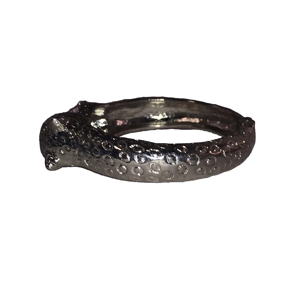 Silver Tone Cougar Animal Clamper Bracelet - 4