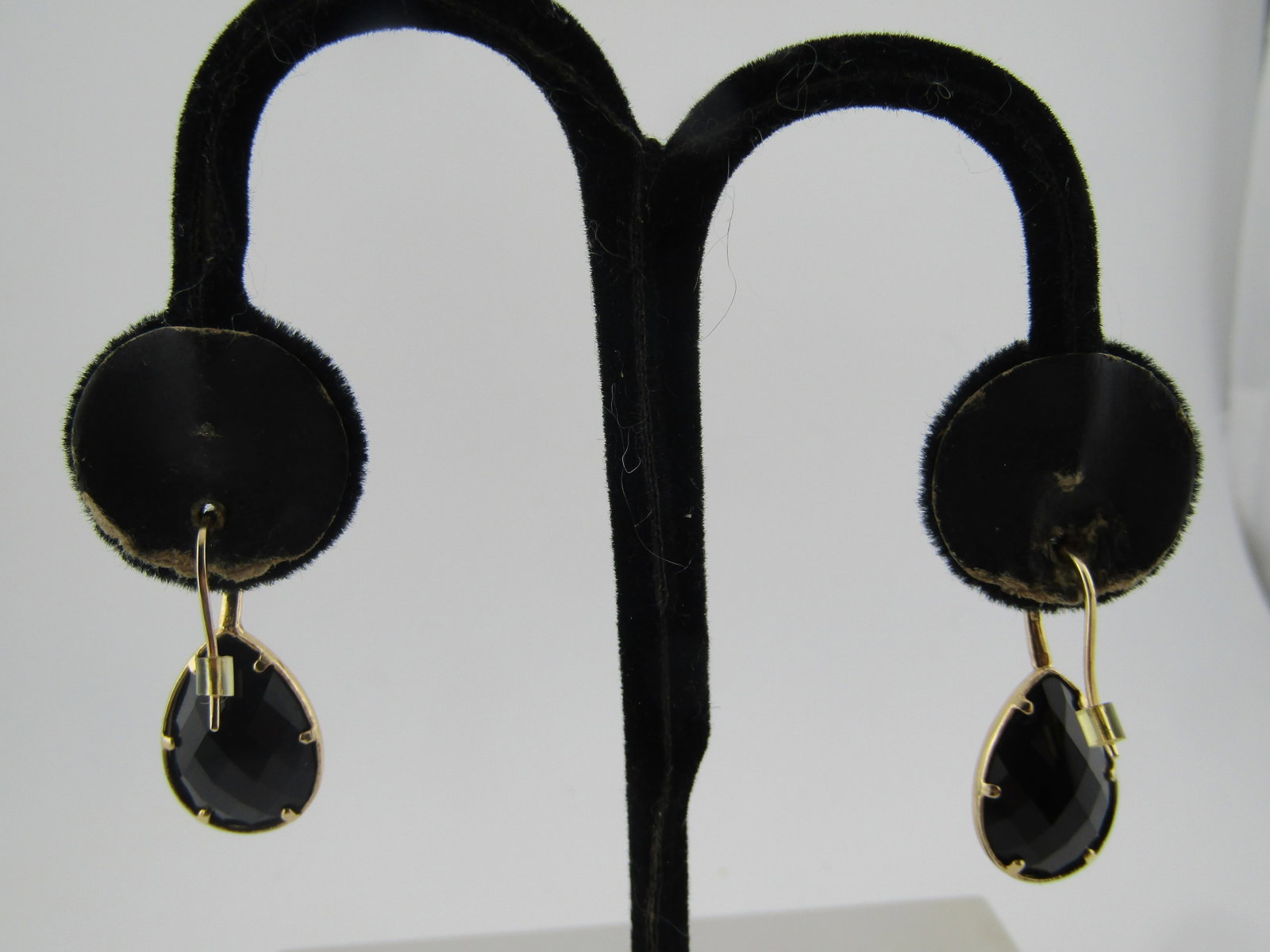 Vintage 14kt Black Onyx Earrings, Pierced, 1980's-1990's - 4