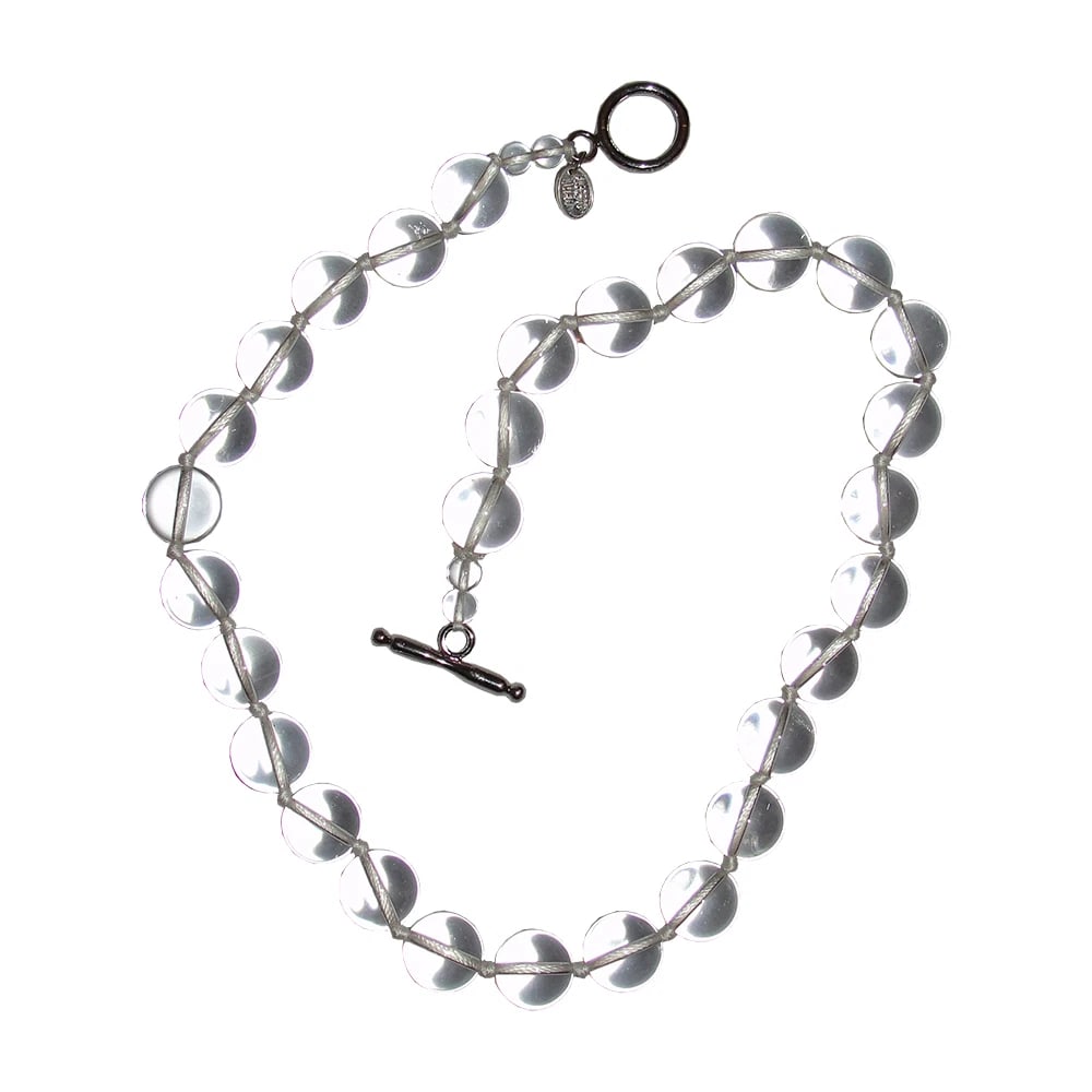 Small Pools of Light Rock Crystal Quartz Bead Princess Necklace Alberto Juan - 4