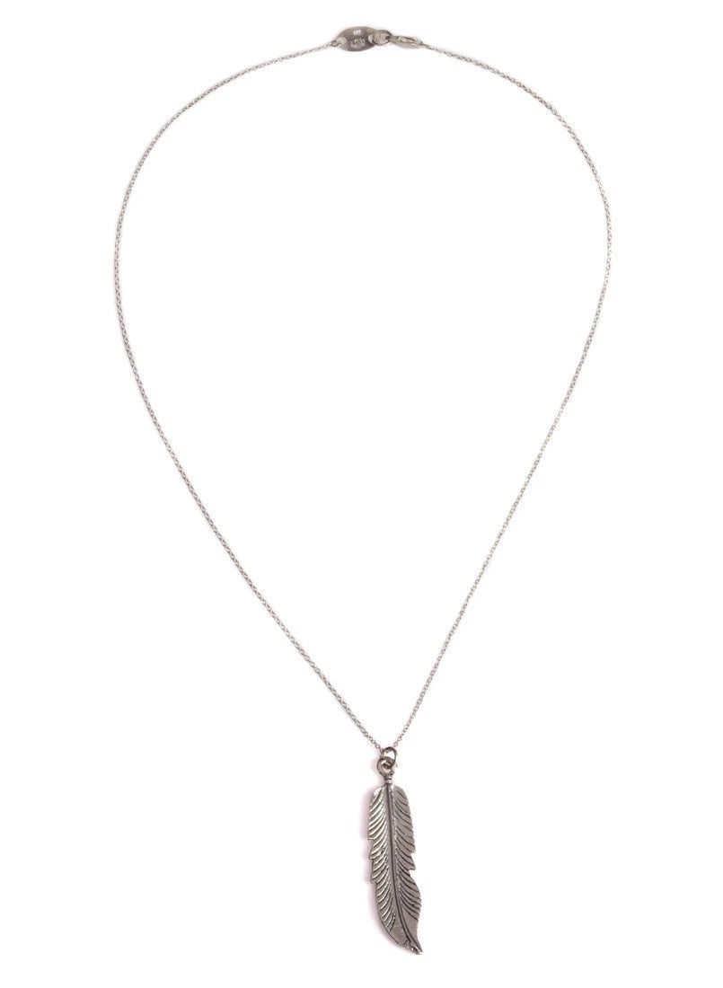 Sterling Silver Feather Charm Necklace - 3