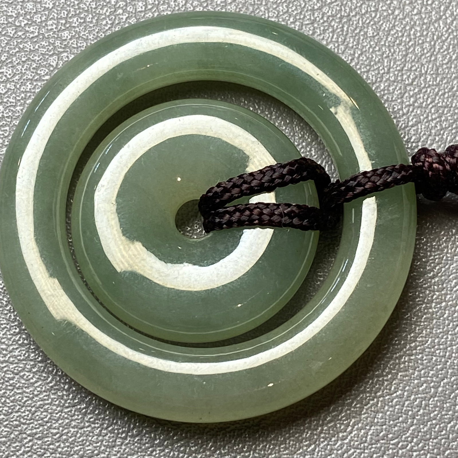 A pair natural Burmese ice jadeite jade concentric circle peace buckles - 5