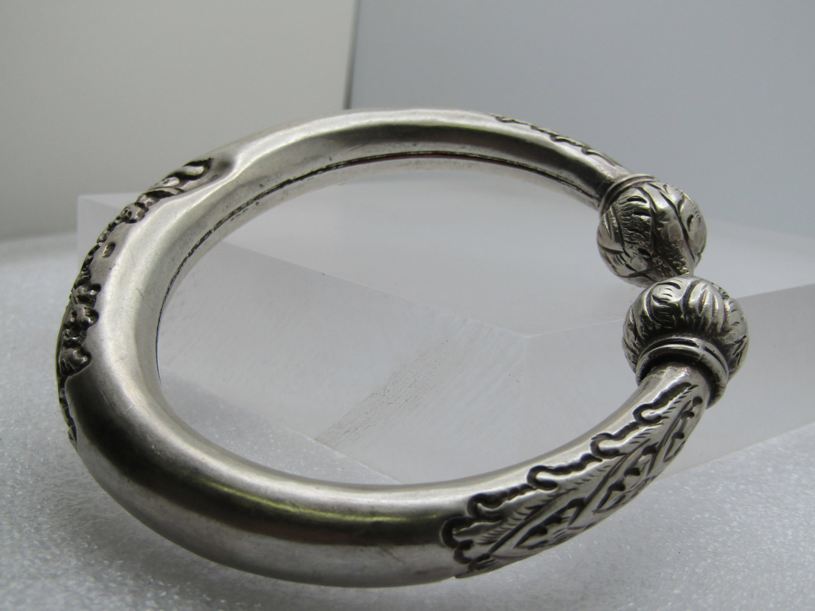 Vintage .900 Silver Cuff Bracelet, 7.75", 1940's-1950's - 2