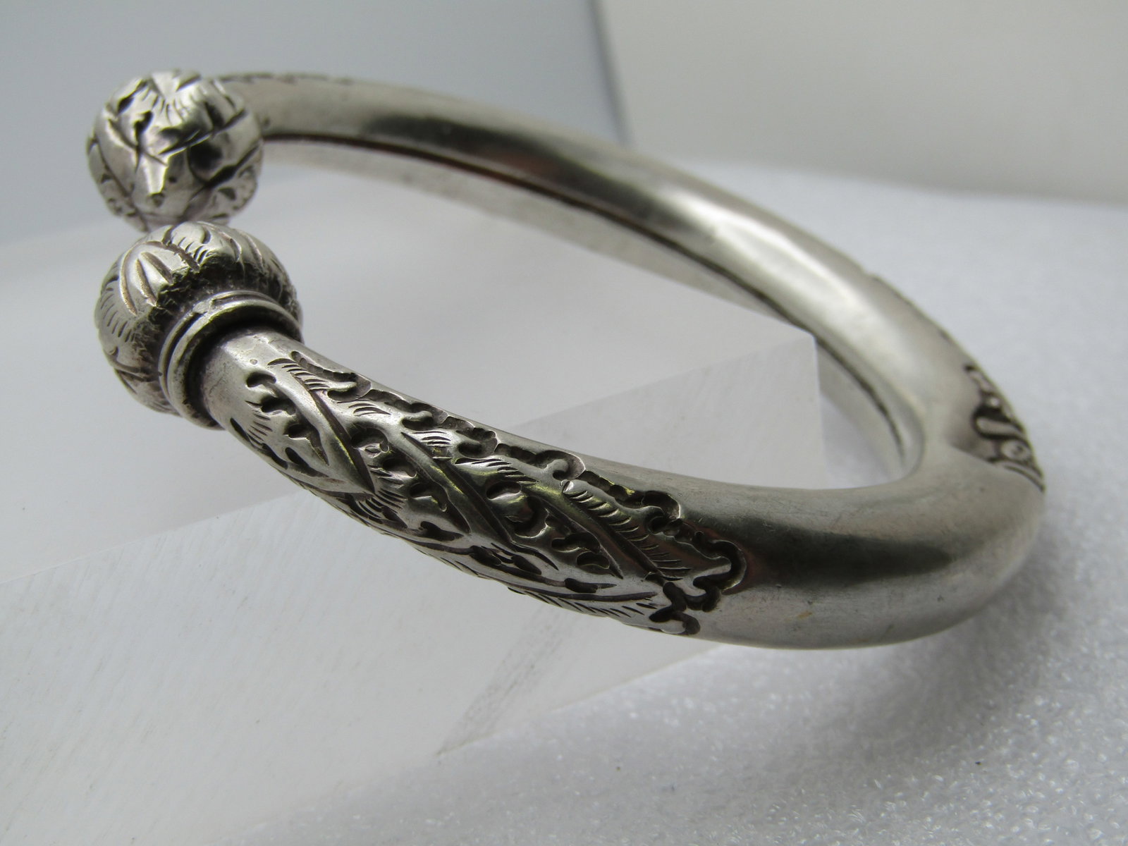 Vintage .900 Silver Cuff Bracelet, 7.75", 1940's-1950's - 4