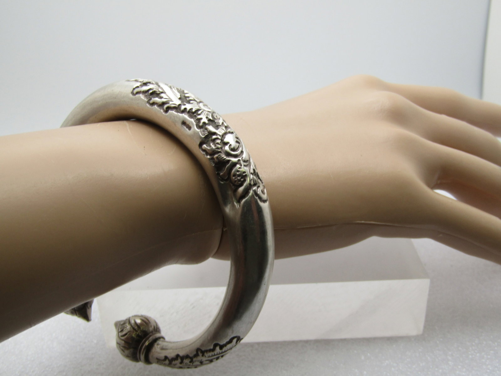 Vintage .900 Silver Cuff Bracelet, 7.75", 1940's-1950's - 6