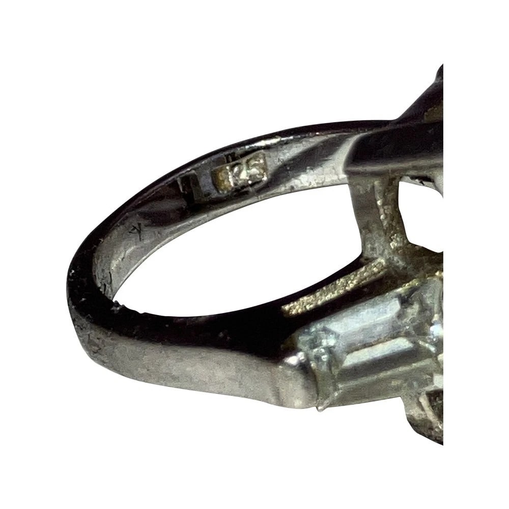 Emerald Cut Reverse Carved Quartz Rock Crystal Statement Cocktail Ring - 7