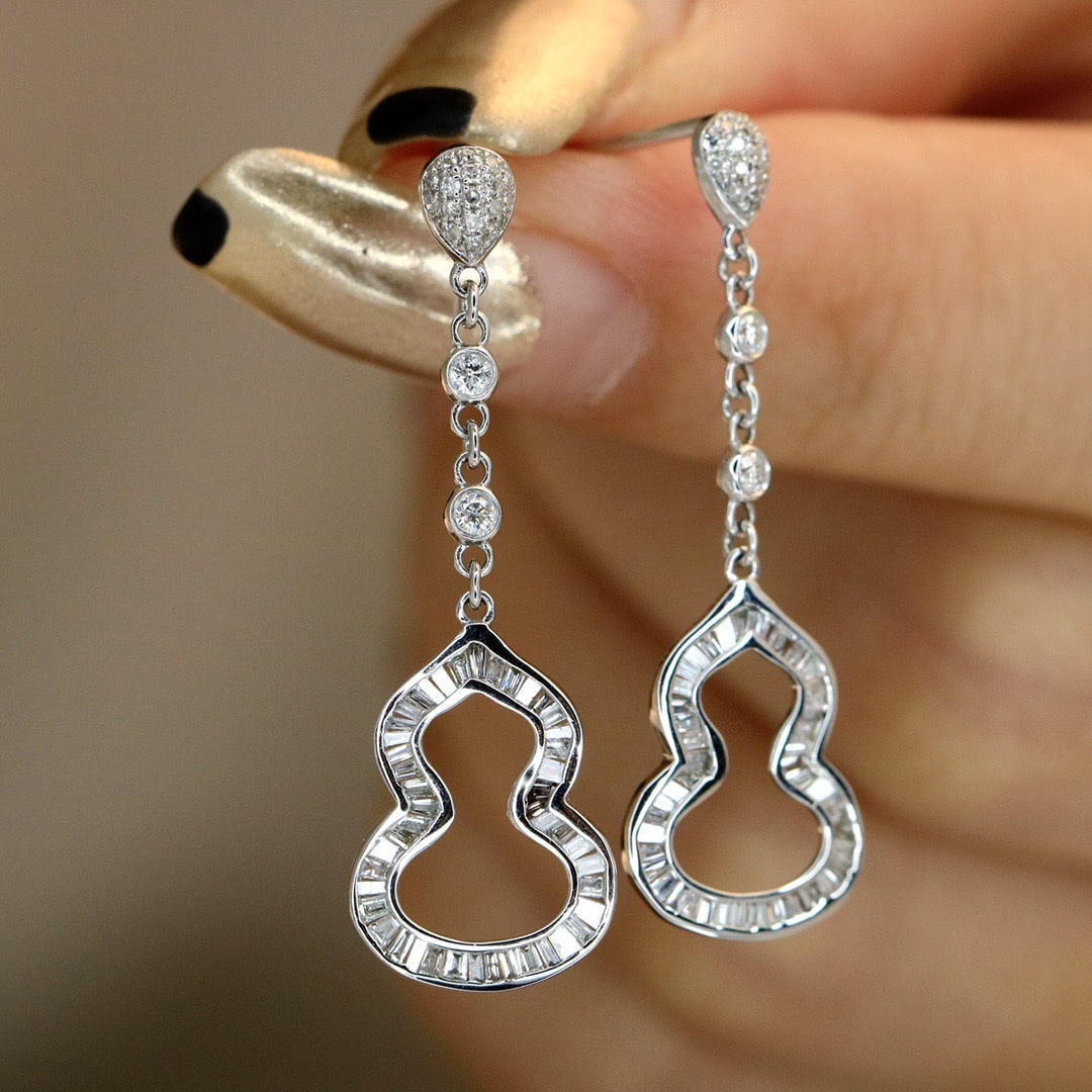 14K GOLD 0.70 CT NATURAL H DIAMOND EARRINGS - 2