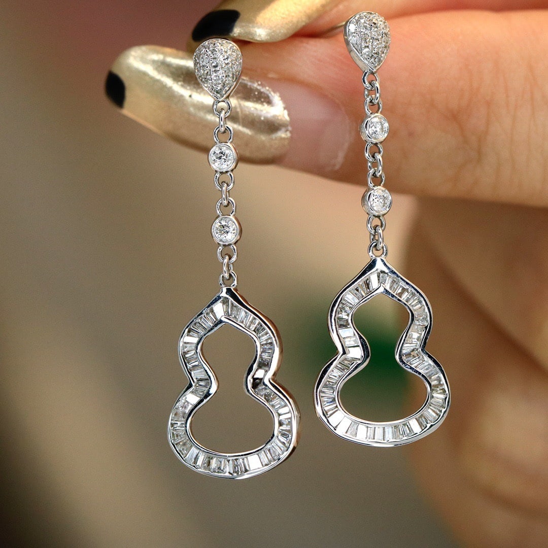 14K GOLD 0.70 CT NATURAL H DIAMOND EARRINGS - 3