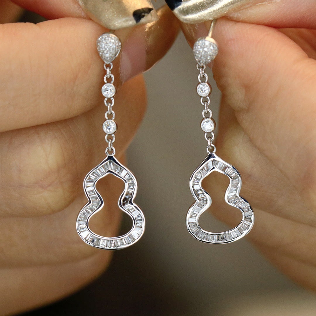 14K GOLD 0.70 CT NATURAL H DIAMOND EARRINGS - 4