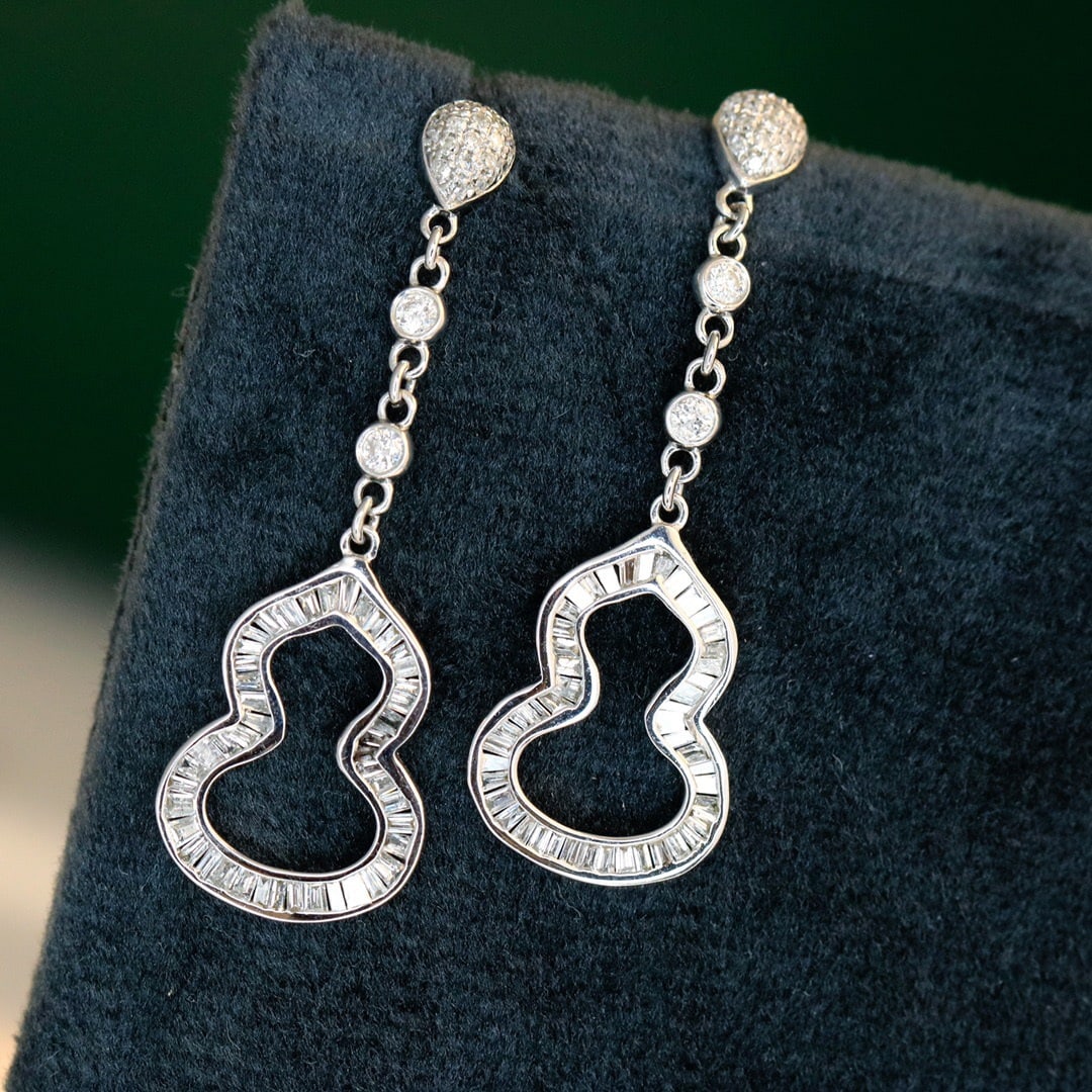 14K GOLD 0.70 CT NATURAL H DIAMOND EARRINGS - 8