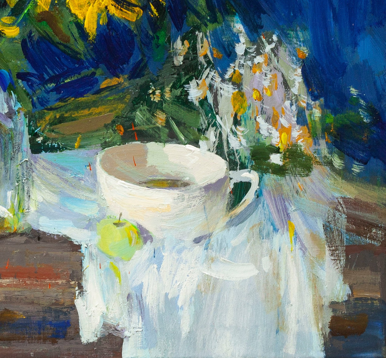 Oil painting Yellow flowers Ukrainian Artist - 4