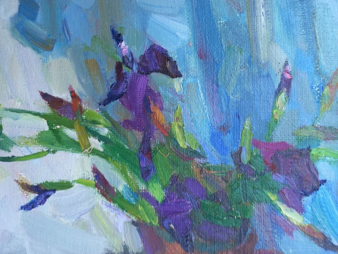 Oil painting Dark irises Alex Ditriev - 5