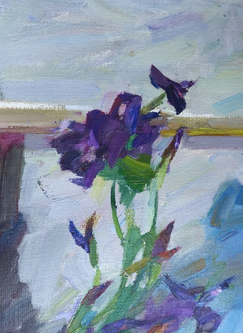 Oil painting Dark irises Alex Ditriev - 6