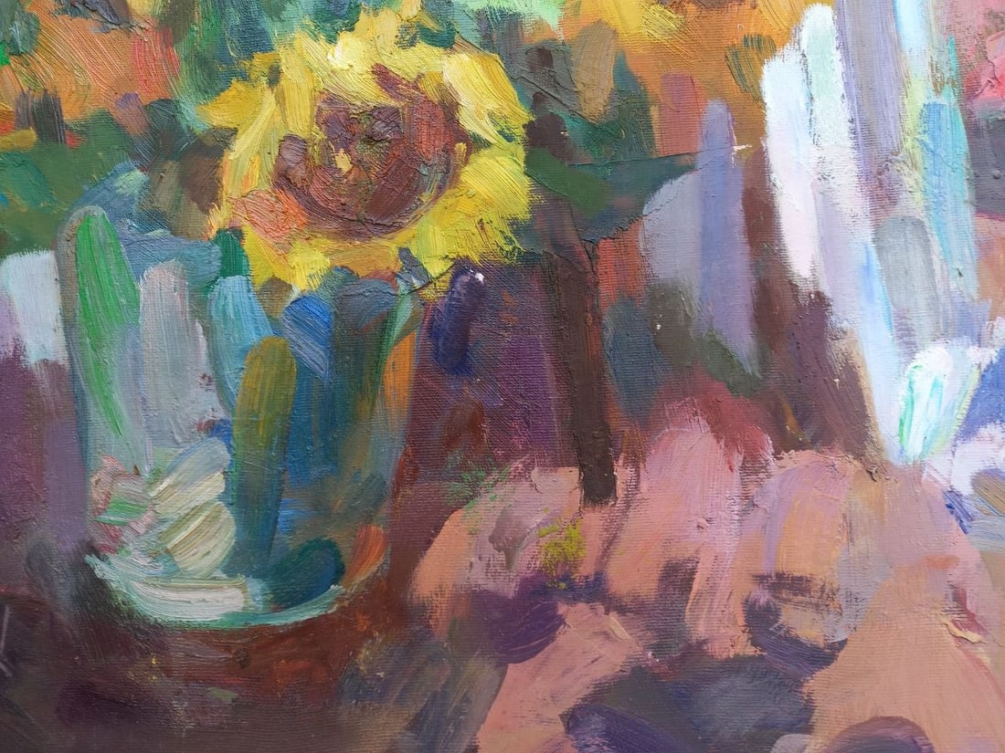 Oil painting Sunflowers on the porch Alex Ditriev - 10