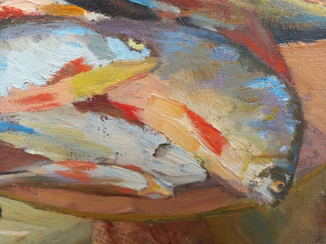 Oil painting Still life with fish Alex Ditriev - 4