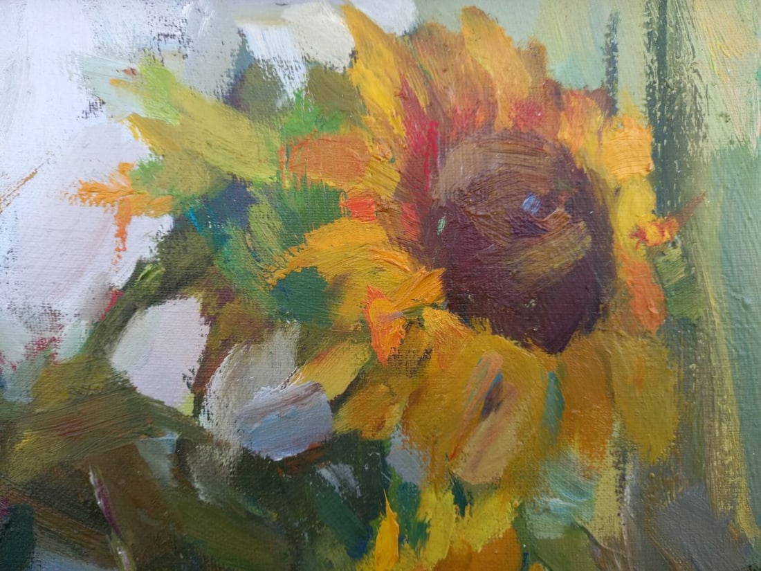 Oil painting Sunflowers Alex Ditriev - 5