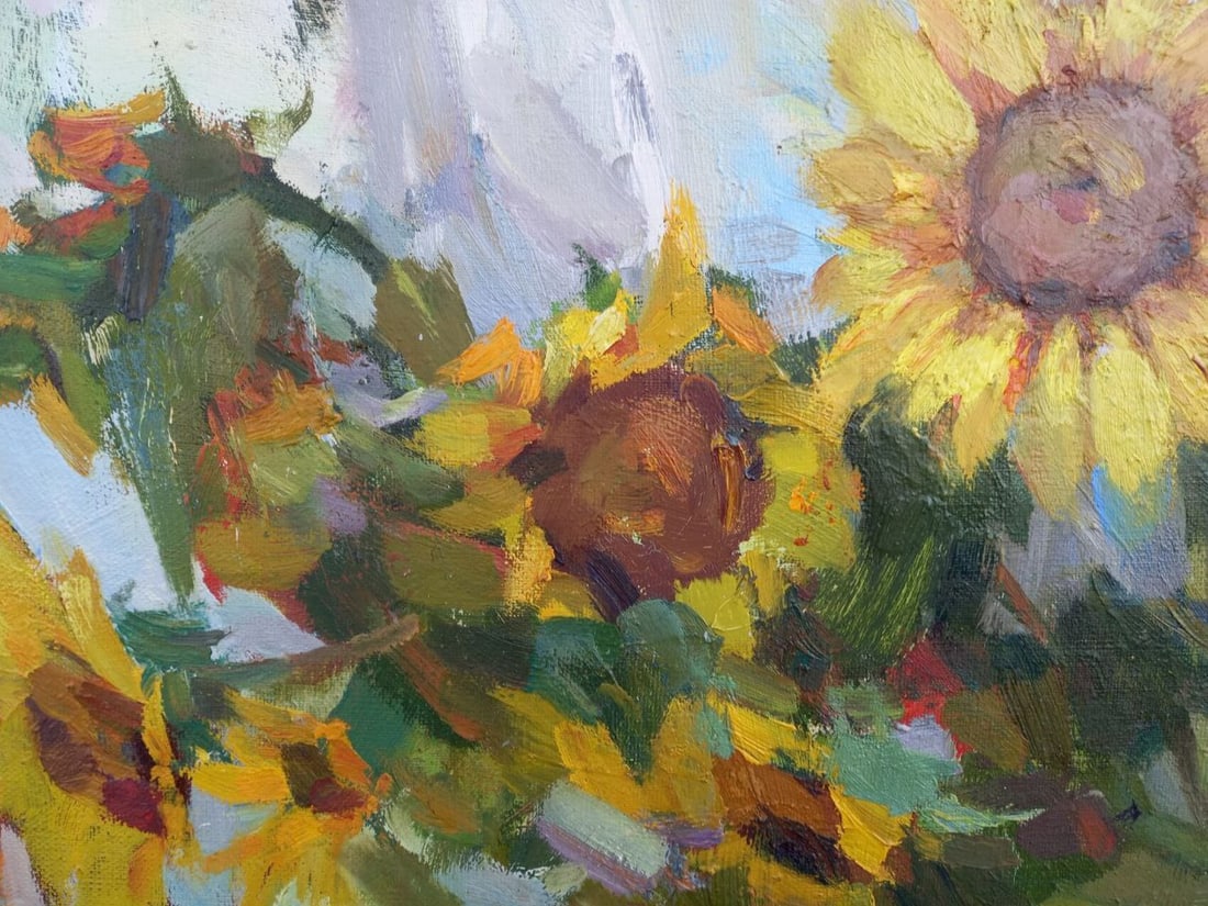 Oil painting Sunflowers Alex Ditriev - 8
