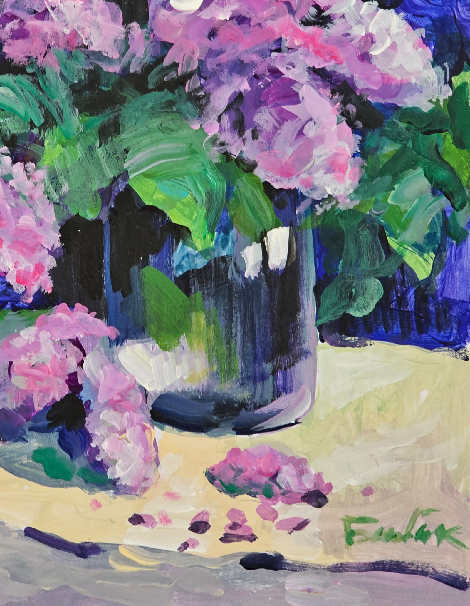 Acrylic painting Lilac Still life Vyacheslav Petrovich Babac - 6