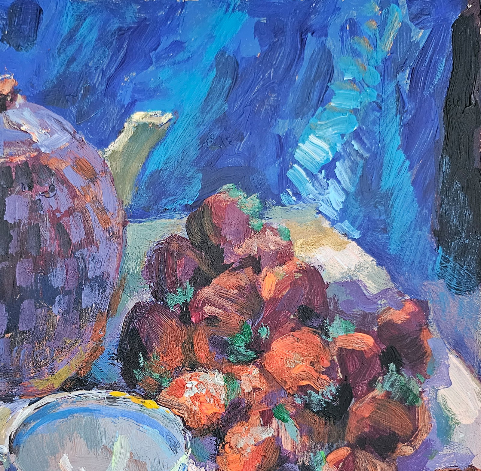 Acrylic painting still life with strawberries Vyacheslav Petrovich Babac - 4