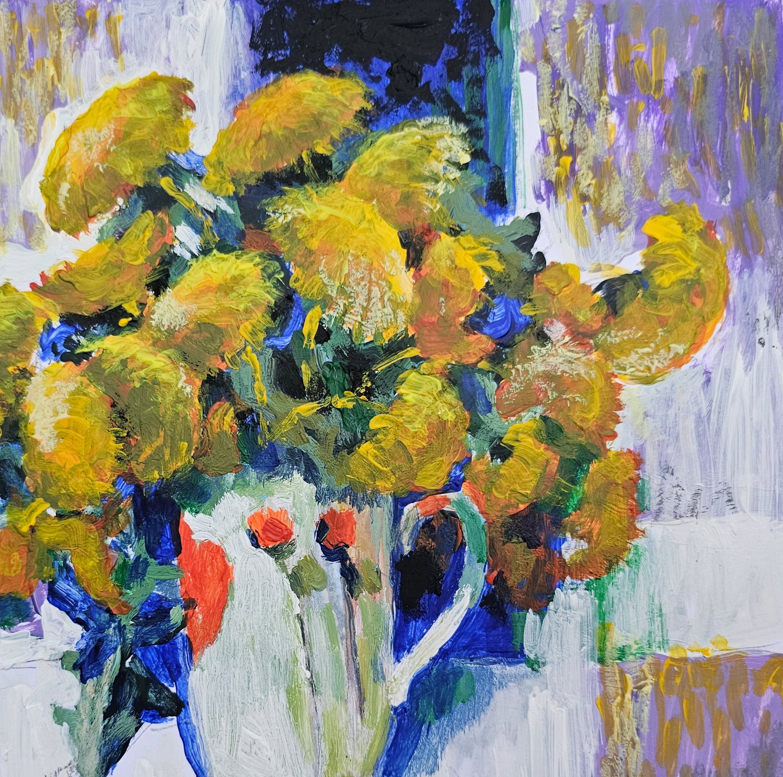 Acrylic painting Dandelions Vyacheslav Petrovich Babac - 4