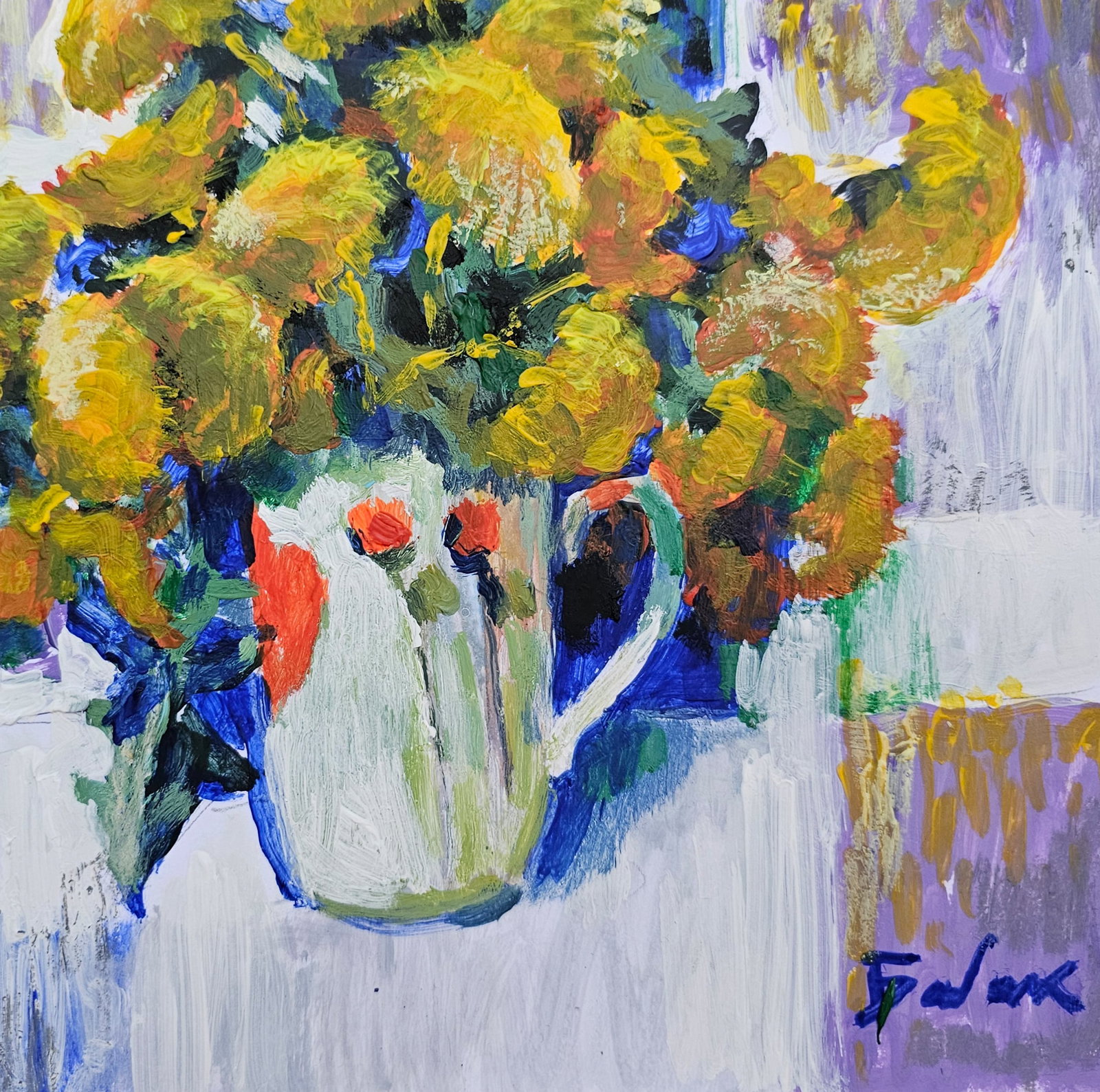 Acrylic painting Dandelions Vyacheslav Petrovich Babac - 6