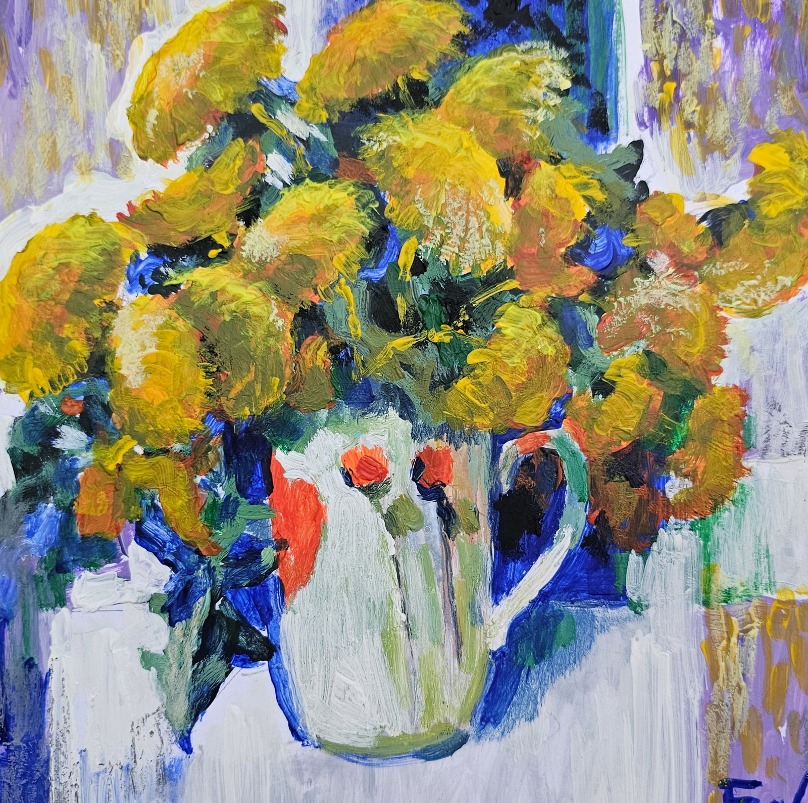 Acrylic painting Dandelions Vyacheslav Petrovich Babac - 7