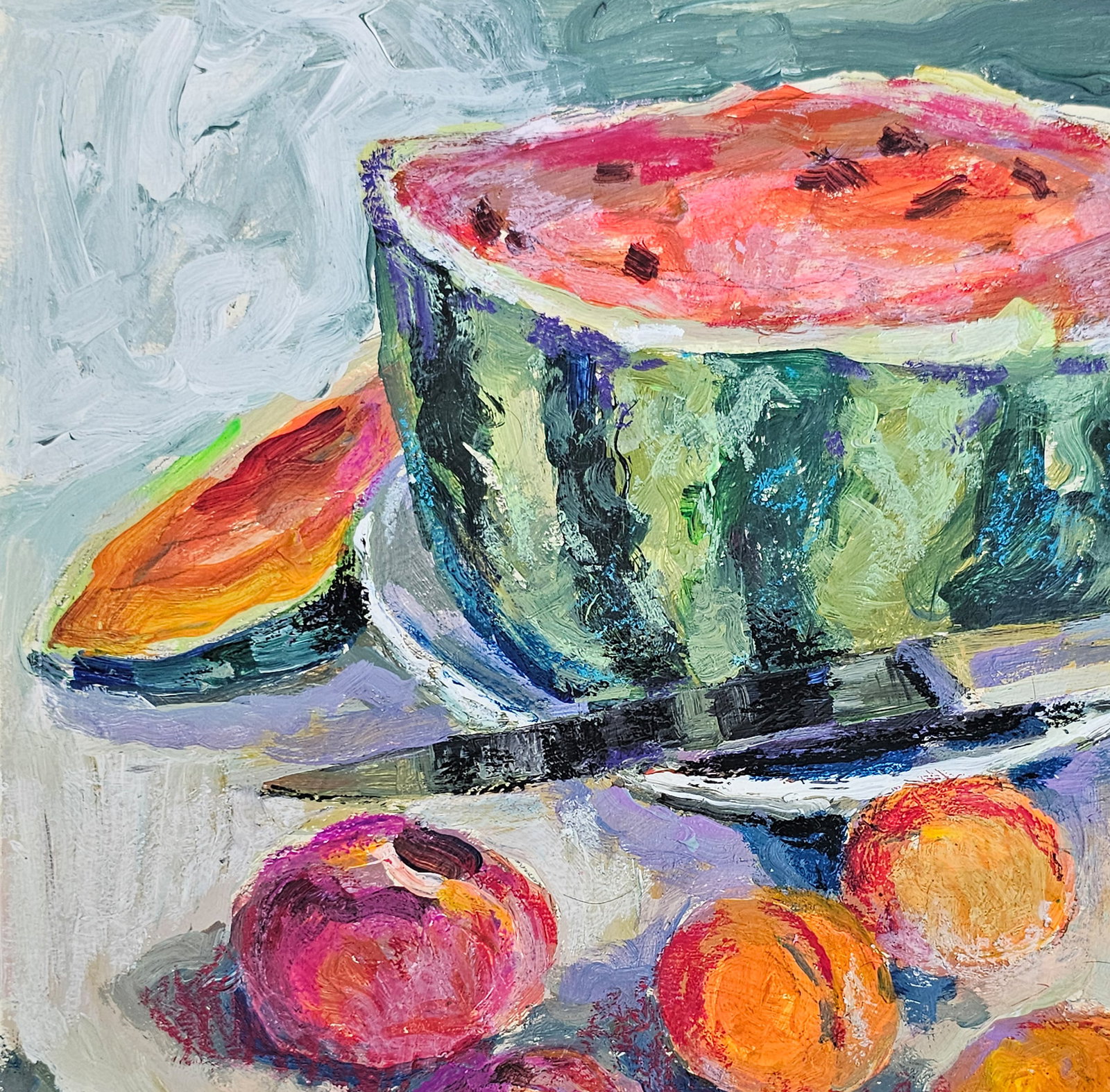 Acrylic painting Still life with watermelon Vyacheslav Petrovich Babac - 3