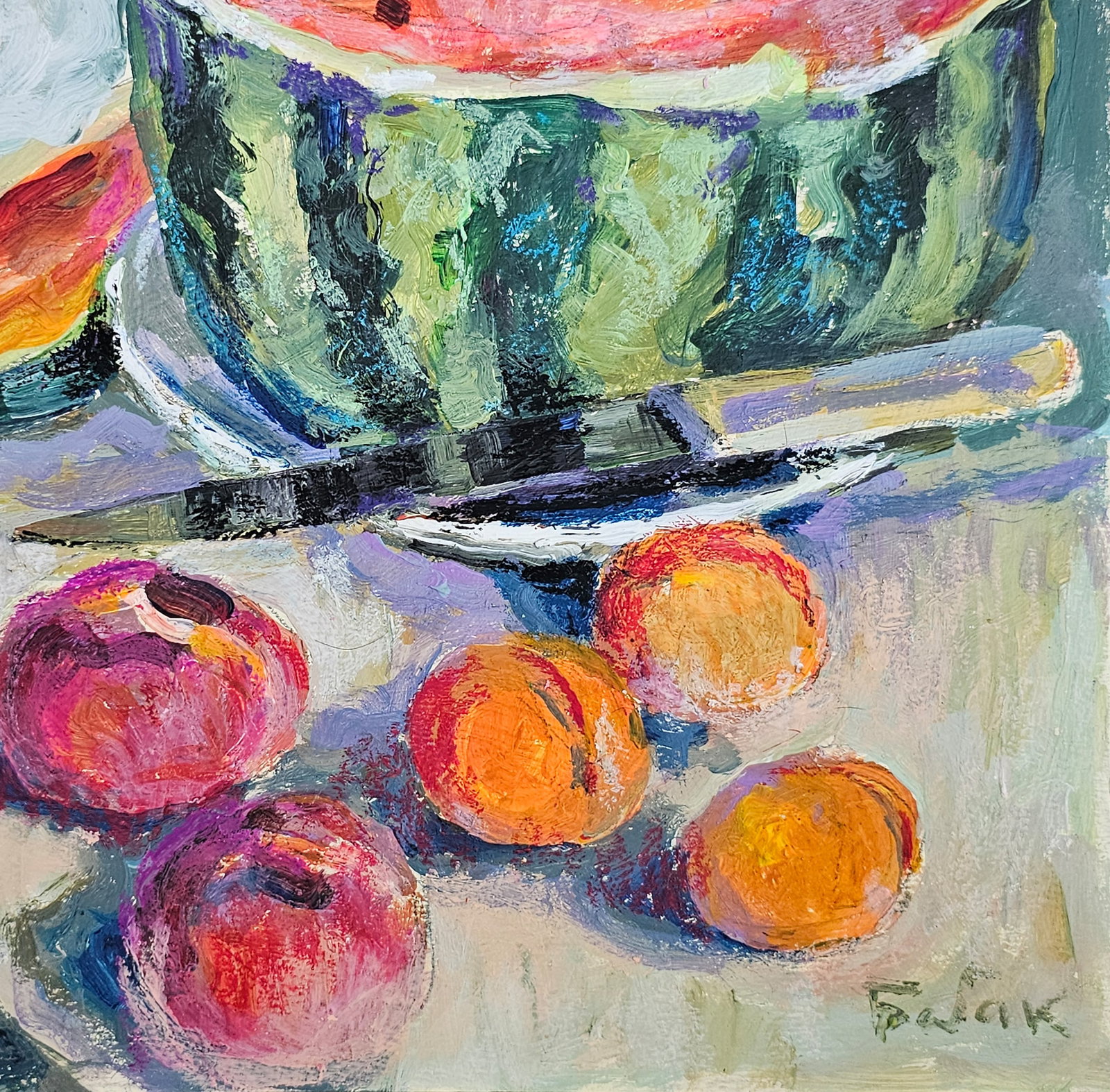 Acrylic painting Still life with watermelon Vyacheslav Petrovich Babac - 6