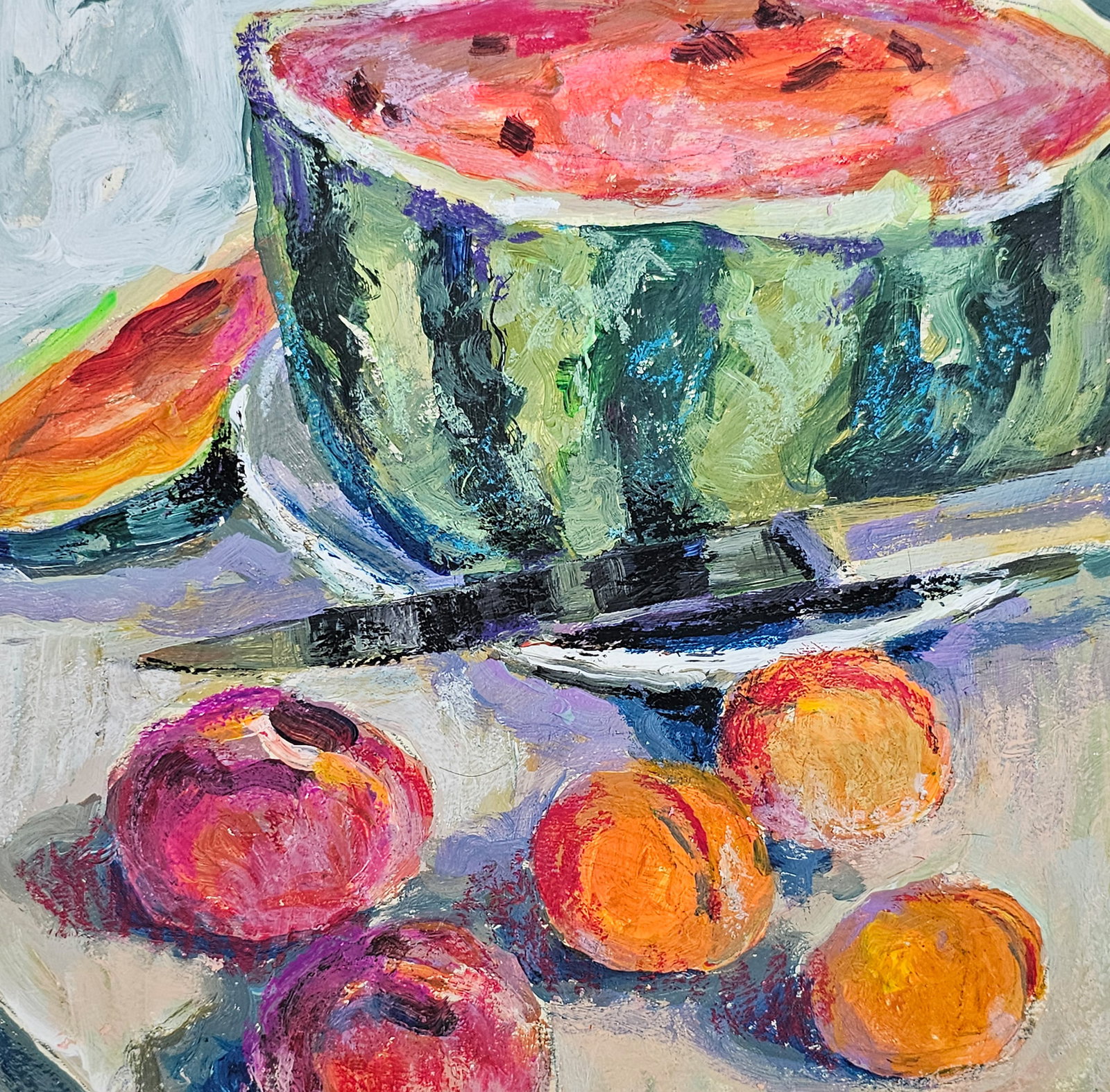 Acrylic painting Still life with watermelon Vyacheslav Petrovich Babac - 7