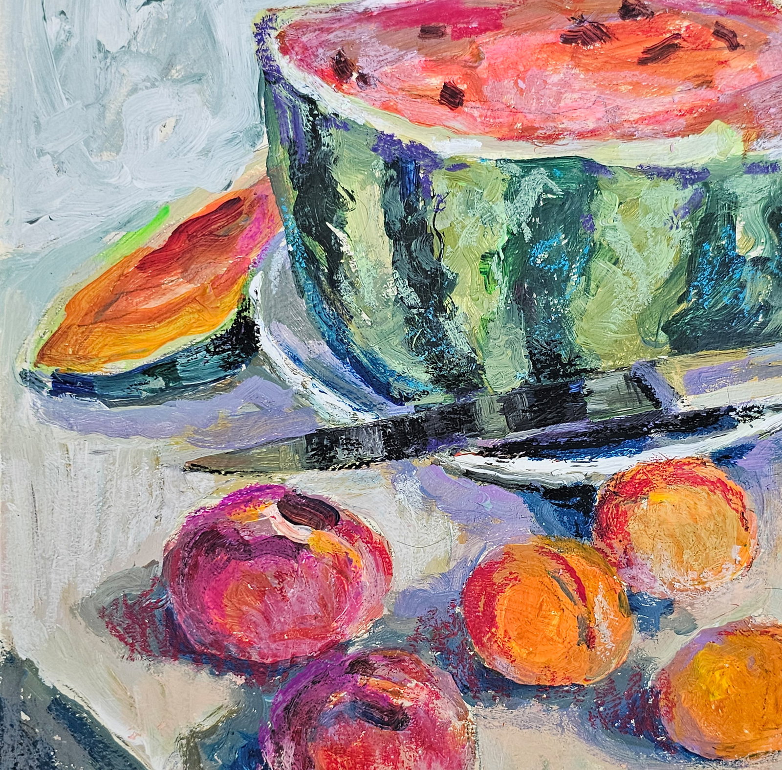 Acrylic painting Still life with watermelon Vyacheslav Petrovich Babac - 8
