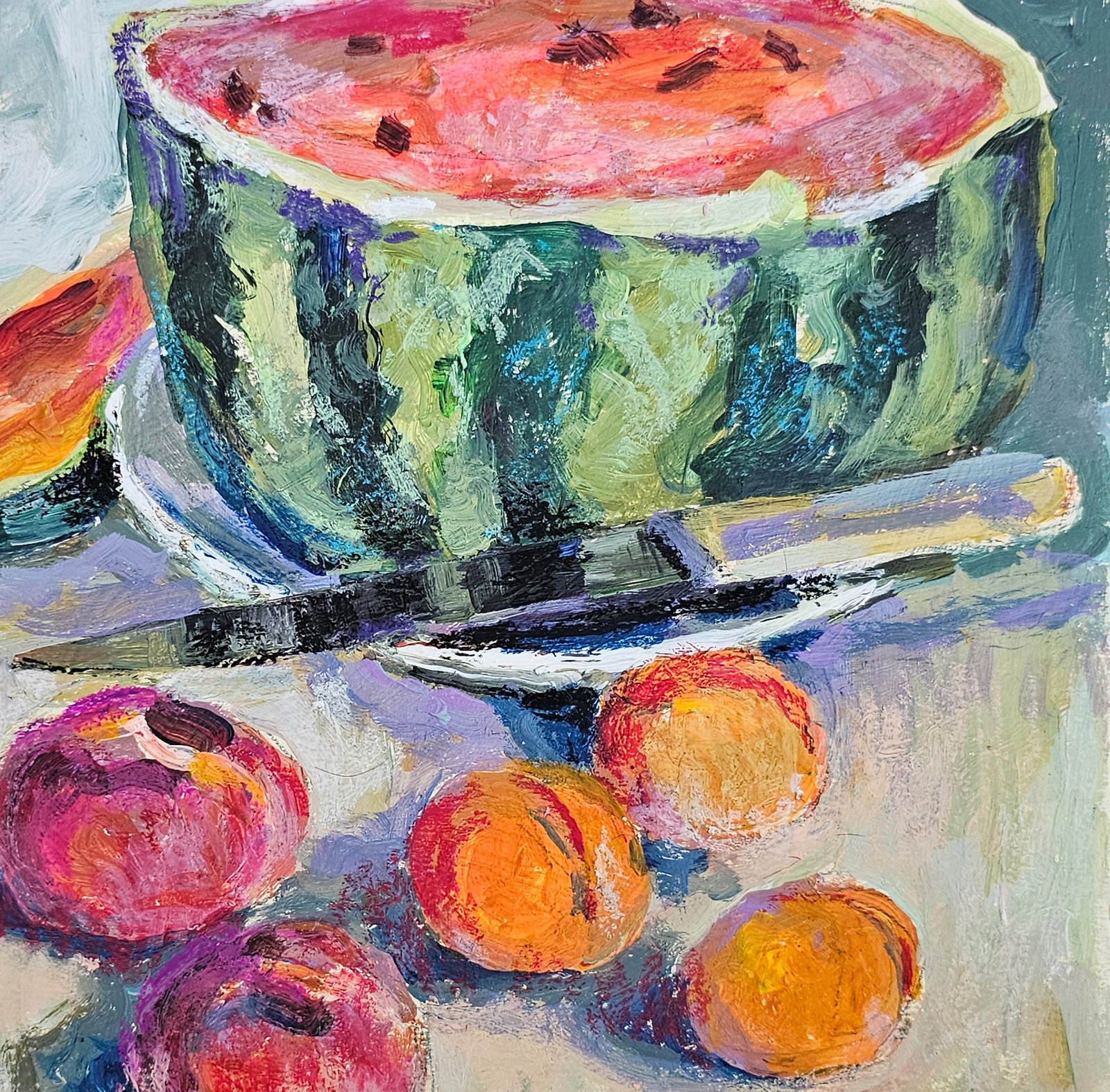 Acrylic painting Still life with watermelon Vyacheslav Petrovich Babac - 9