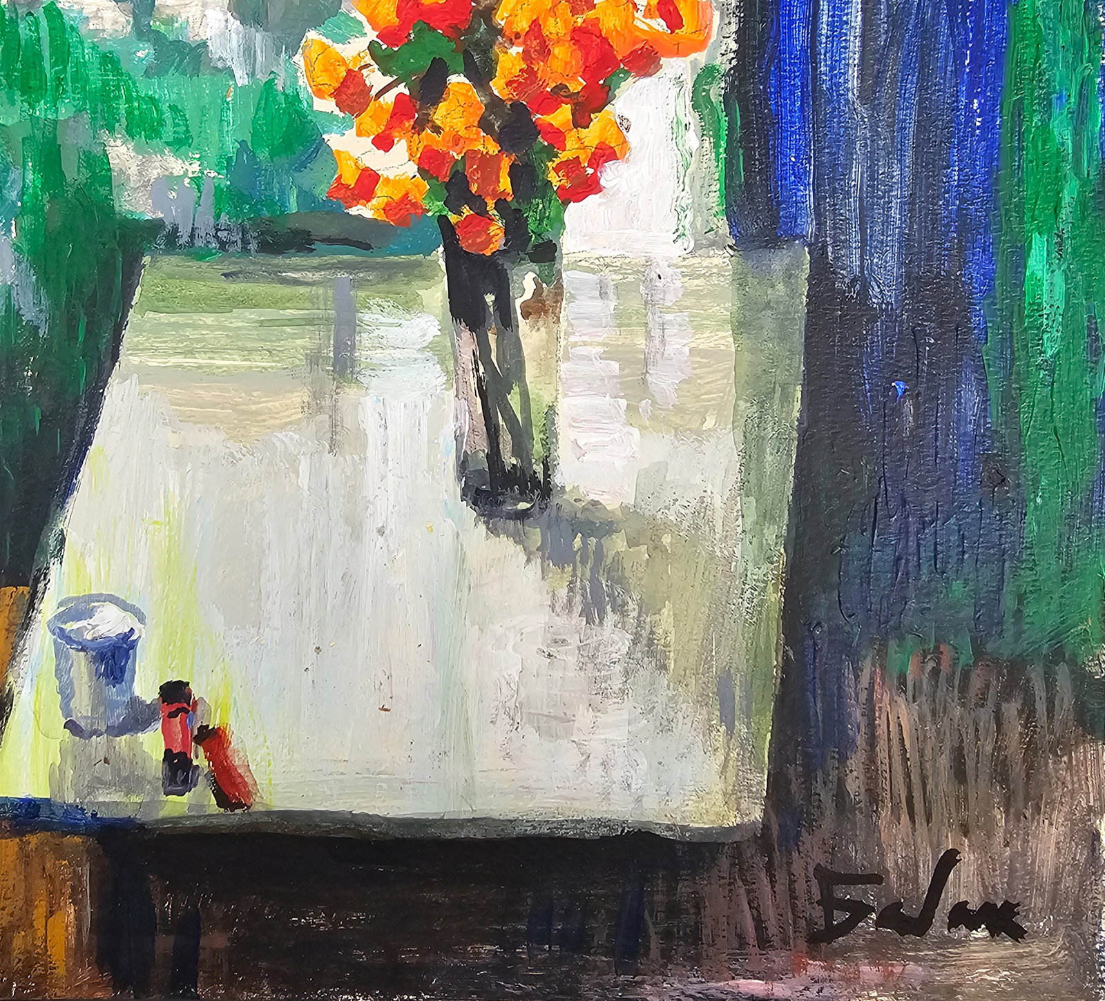 Acrylic painting Still life with marigolds Vyacheslav Petrovich Babac - 6