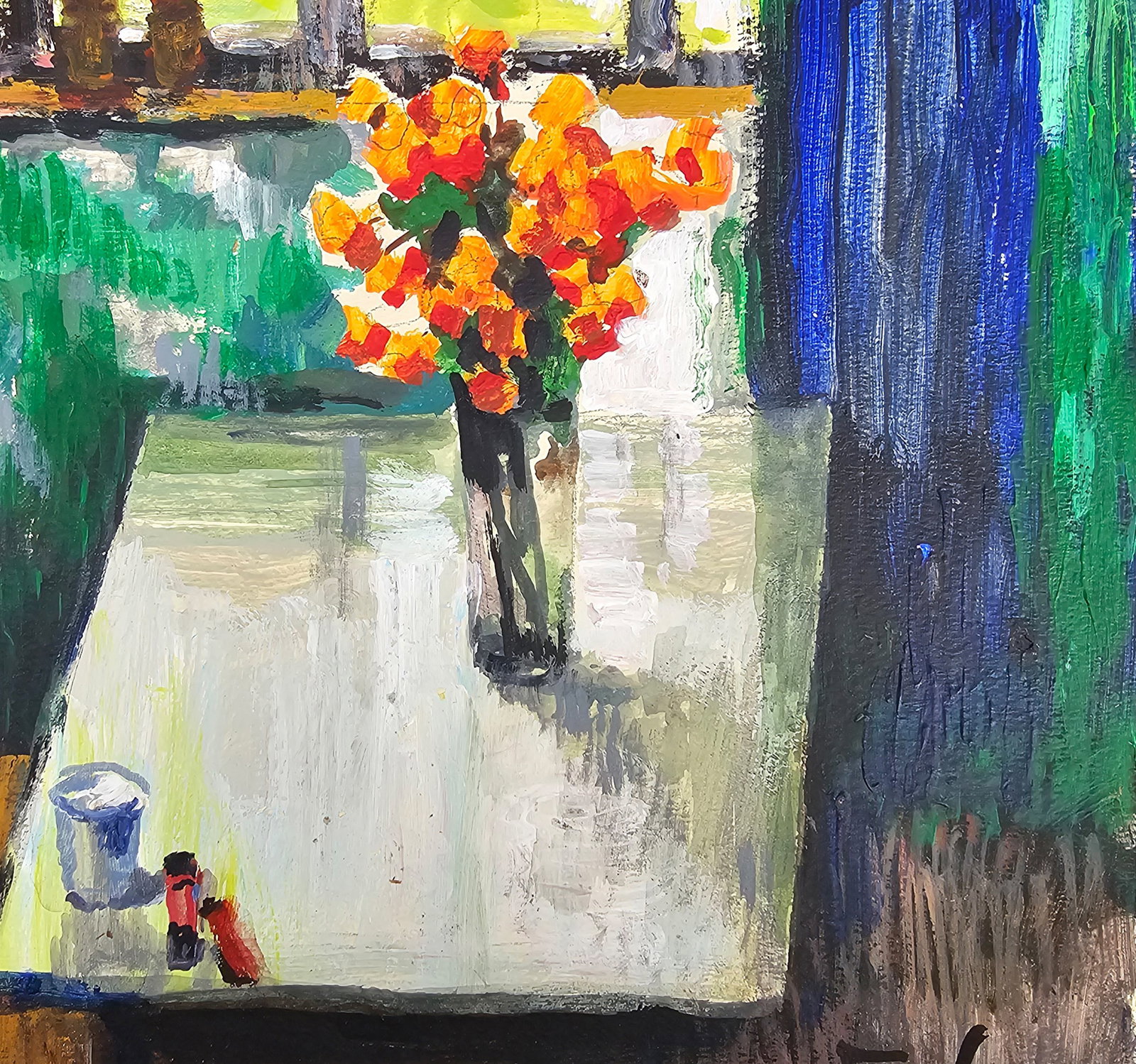 Acrylic painting Still life with marigolds Vyacheslav Petrovich Babac - 9