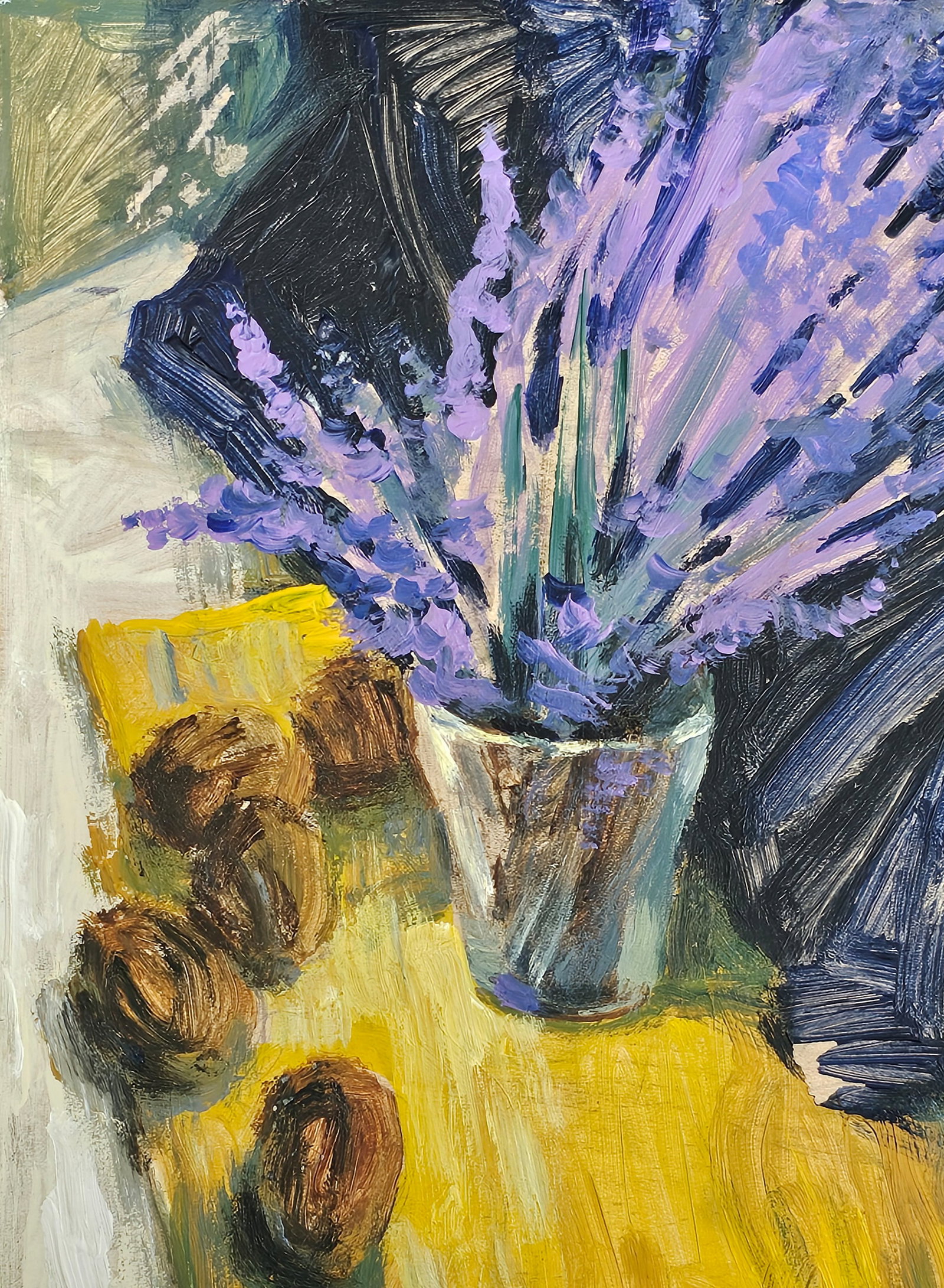 Acrylic painting still life with lavender Vyacheslav Petrovich Babac - 3